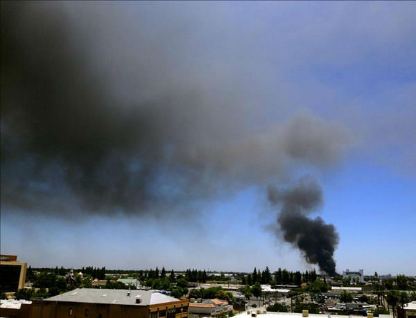 Fire burns a pile of carpets in south of...