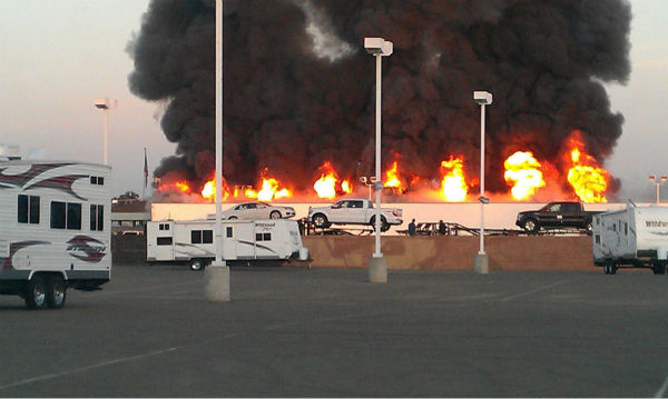 Future Ford car dealership fire in Clovis