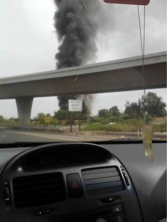 Large fire burning in East Central Fresno