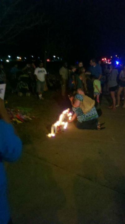 The first night of the memorial across the...