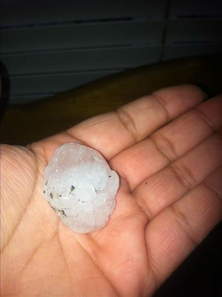 Hail stones from Atwater, CA thunderstorm 4-12-12