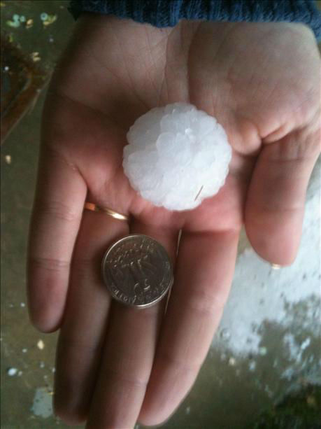 Hail in Atwater, Ca