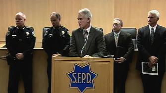 San Franciscos Chief of Police George Gascon holds a press conference Thursday.