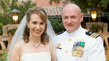 Congresswoman Gabrielle Giffords and astronaut Capt. Mark Kellys wedding photo