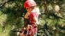 Kid ziplining at a summer camp