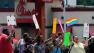 Gay rights groups and others protest and hold a kiss-in outside the Decatur, Ga., Chick-fil-A restaurant Friday, Aug. 3, 2012.
