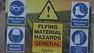 Warning signs outside a fertilizer plant near Sacramento