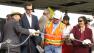 Lt. Gov. Gavin Newsom cut the ceremonial chain to open the new span of the Bay Bridge.