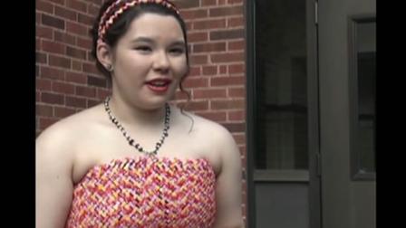 Diane McNease made her prom dress out of Starburst candy wrappers.