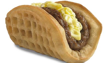This undated product image provided by Taco Bell, shows the companys new waffle taco.