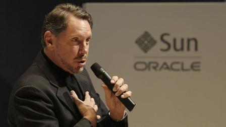 Oracle CEO Larry Ellison speaks at an Oracle and Sun strategy update event in Redwood City, Calif., Wednesday, Jan. 27, 2010. (AP Photo/Jeff Chiu)