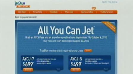 Jet Blues all you can jet pass is back. It allows customers to travel to an unlimited number of cities over a one-month period.
