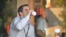 man drinking coffee