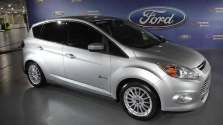 The Ford C-Max hybrid is displayed at the Ford Van Dyke Transmission Plant in Sterling Heights, Mich., Thursday, June 9, 2011. Ford will be making the minivan that will become its first U.S. vehicle sold only as a hybrid. Fords minivan is based on a five-passenger van, the C-Max, which is already sold in Europe but runs on gasoline. (AP Photo/Carlos Osorio)