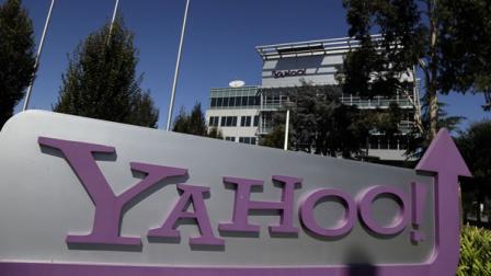 This Wednesday, Oct. 17, 2012, photo, shows a sign in front of Yahoo! headquarters in Sunnyvale, Calif., Wednesday, Oct. 17, 2012.