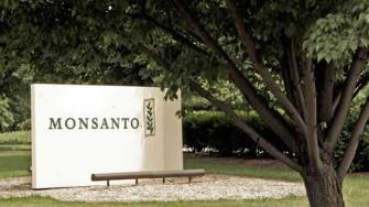 In this June 29, 2006 file photo, a sign at the Monsanto Co. headquarters in St. Louis is seen.