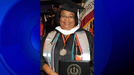 Once homeless and living out of her car, 50-year-old Gwen Primous has defied the odds by graduating with honors from the University of the Pacific. (photo courtesy UOP)
