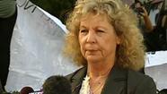 Sandy Gibbons, Los Angeles District Attorney spokesperson, speaks to the media following Murrays arraignment.