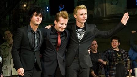 Green Day members Billy Joe Armstrong, Tre Cool and Mike Dirnt appear for the opening night performance of the Broadway musical American Idiot.