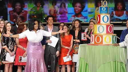 Host Oprah Winfrey celebrates the 10th anniversary of O The Oprah Magazine