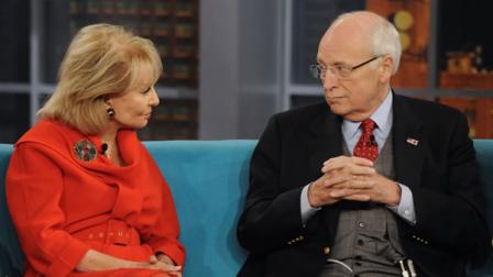 Former Vice President Dick Cheney, right, speaks with Barbara Walters on the daytime talk show The View, Tuesday, Sept. 13, 2011, in New York.