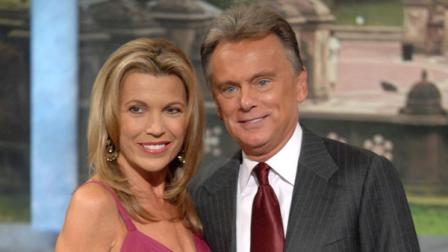 Co-host Vanna White and host Pat Sajak make an appearance at Radio City Music Hall for a taping of celebrity week on Wheel of Fortune hosted by People Magazine.