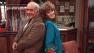 Actor Ed Asner and actress Eileen Brennan pose back to back on the set of the television pilot Off the Rack in Los Angeles, Ca., March 15, 1984.