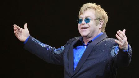 Elton John on stage.