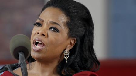 FILE - In this May 30, 2013 file photo, Oprah Winfrey speaks during Harvard Universitys commencement ceremonies in Cambridge, Mass.