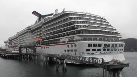 This May 2, 2013 file photo shows The Carnival Miracle docked in Juneau, Alaska. (AP Photo/Becky Bohrer, File)