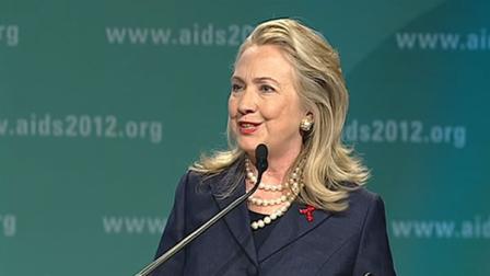 Hillary Clinton says its possible to virtually eliminate HIV-infected births and the U.S. is donating $80 million in new funding.