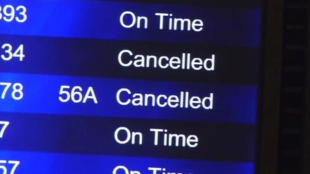 Flight board at SFO