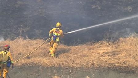 A four-acre fire in Contra Costa County briefly closed part of eastbound Highway 4.