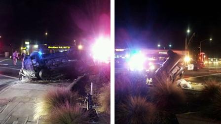 auto theft suspects car overturns