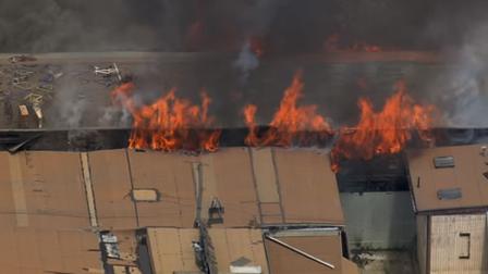 Oakland firefighters are responding to a fire burning near Interstate 880 and Fruitvale Avenue.