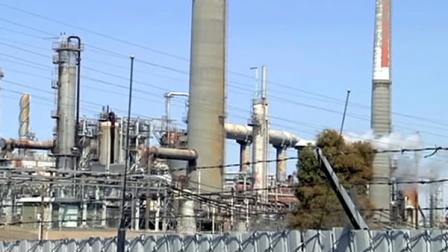 Hazmat crews were called to the Shell Refinery in Martinez after a fire was reported Monday afternoon.