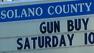 Solano County gun buyback event sign