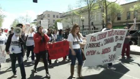 Students march for Cesar Chavez day in Oakland.