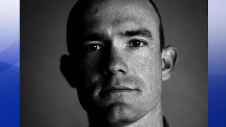 Ty Michael Carter, 30, of Antioch, Calif., with Bravo Troop, 3rd Squadron, 61st Cavalry, poses for a portrait at Forward Operating Base Bostick in Kunar province, east of Kabul, Afghanistan.