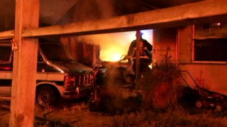 The scene of a house fire in Oakland.