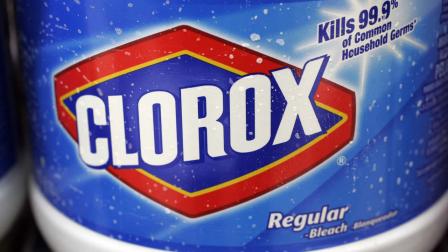 In this Aug. 1, 2011 photo, a detail of a label on a bottle of Clorox bleach is displayed in a supermarket, in Walpole, Mass