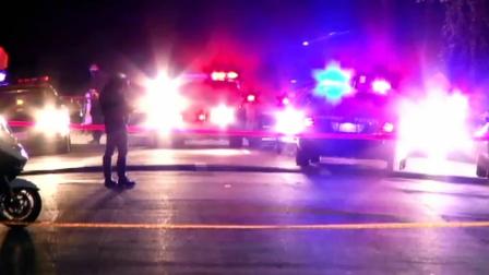 California Highway Patrol officer investigating a shooting scene in East
Oakland