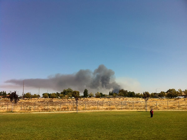 Series of small fires along railroad tracks near...