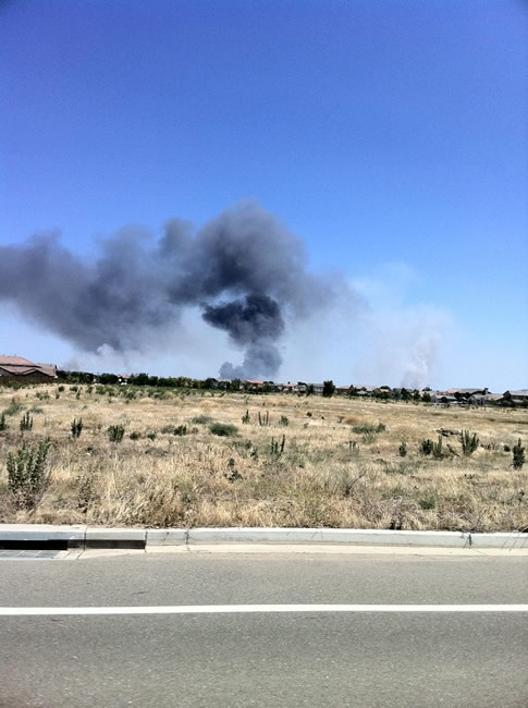 Series of small fires along railroad tracks near...