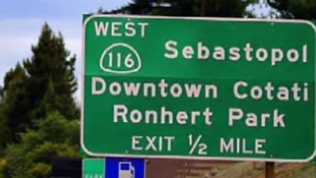 There is an embarrassing misspelling on a highway sign on Highway 101 in Sonoma County.