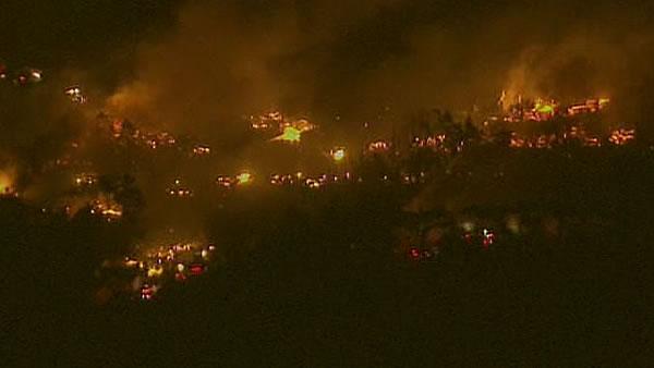 large flames in San Bruno from Sky7HD
