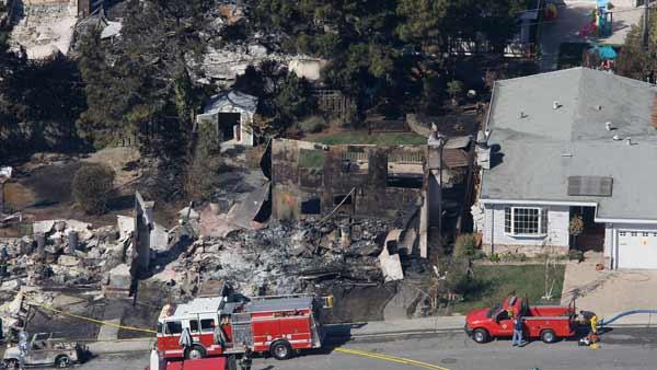 Aerial view of damage caused by a massive fire in a mostly residential neighborhood in San Bruno, Calif., Friday, Sept. 10, 2010.