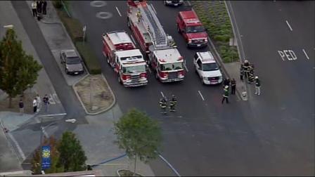 A section of El Camino in Millbrae is shut down after a construction crew struck a gas line.