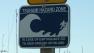 A tsunami warning sign in San Mateo County.