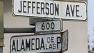 Jefferson and Alameda De Las Pulgas signs
